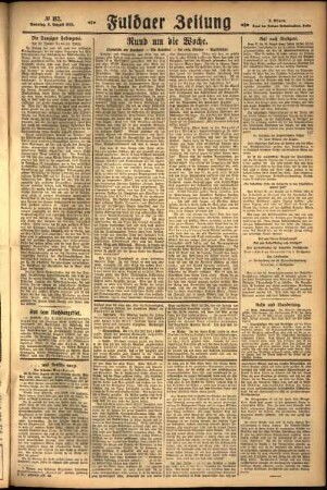 Zweite Ausgabe vom Sonntag, den 09. August 1925.