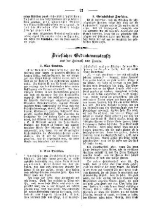Brieflicher Gedankenaustausch aus der Heimath und Fremde