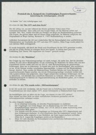 6. UFV-Kongress 24. - 26.6.1994