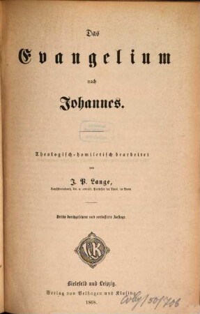 Das Evangelium nach Johannes : Theologisch-homiletisch bearbeitet
