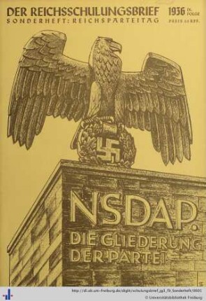III. Jahrgang, Folge 9: Der Schulungsbrief: Sonderheft: Reichsparteitag