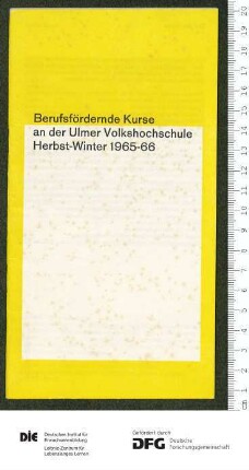 Programm für berufliche Bildung 1965/1966