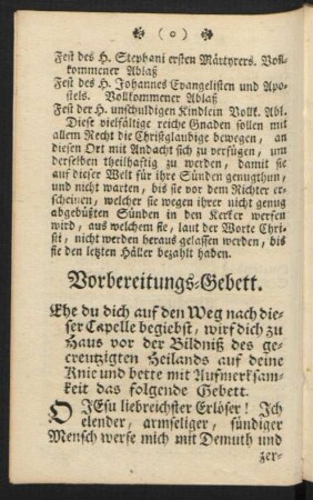 Vorbereitungs-Gebett