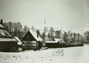 Freiberg, Hammermühle an der Mulde, Blick nach Nordwesten zum Davidschacht, 1906