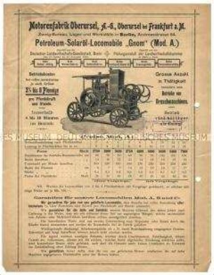 Petroleum- (Solaröl-) Locomobile "Gnom" (Mod. A:)