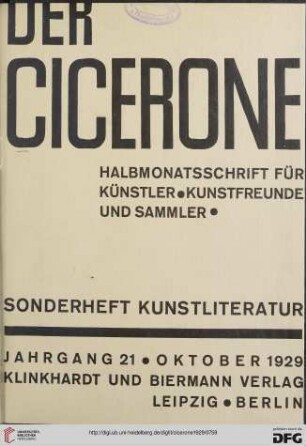 Sonderheft Kunstliteratur