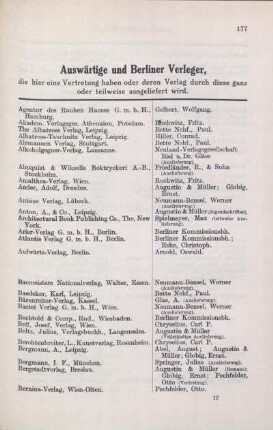 Auswärtige und Berliner Verleger