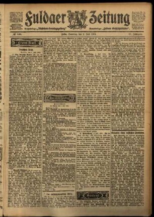 Erste Ausgabe vom Samstag, den 02. Juli 1904.