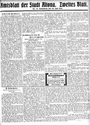 Nummer 30. Zweites Blatt. : Sonnabend, den 24. Juli 1926