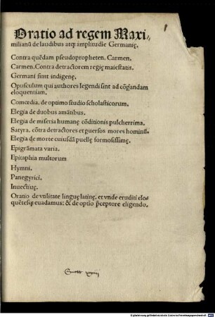 Oratio ad regem Maximilianum de laudibus atque amplitudine Germaniae : Germani sunt indigenae