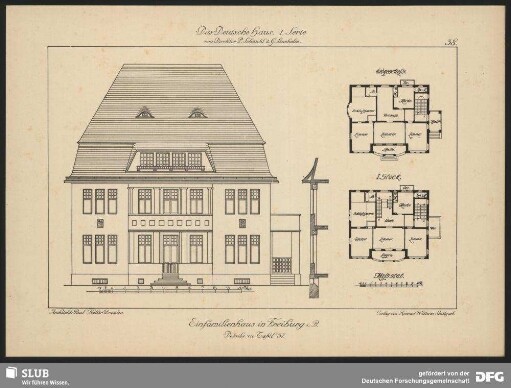 Einfamilienhaus in Freiburg i. B. [Grundriss, Aufriss]