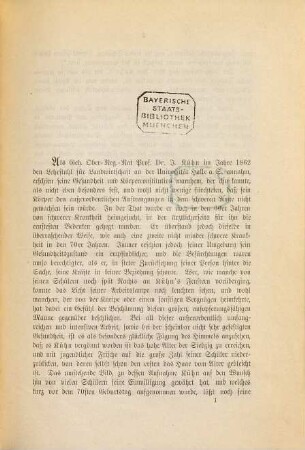 Bericht über die Feier des 70. Geburtstages von Julius Kühn