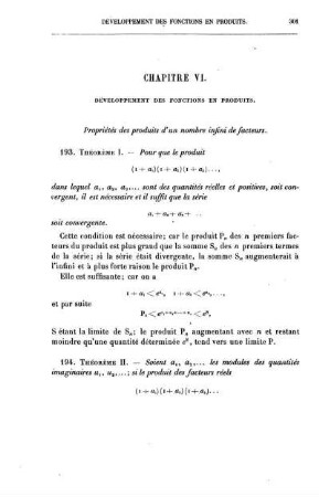 CHAPITRE VI. - Développement des fonctions en produits.