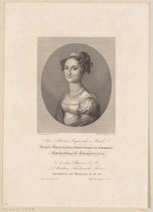 Bildnis Maria Ferdinanda, Prinzessin von Sachsen (1796-1865), Großherzogin der Toskana