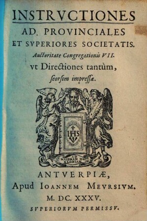 Instructiones ad provinciales et superiores societatis