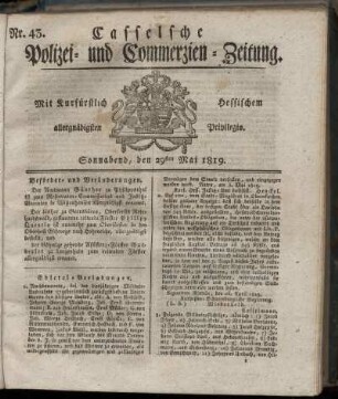 Nr. 43, Sonnabend, den 29sten Mai 1819