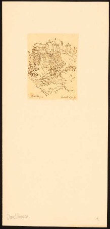 Burg, Jagsthausen: Durchzeichnung?: Perspektivische Ansicht vom Tal aus dem Neuen Blatt, 1873, S. 816