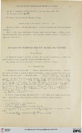 22: Antiquités égyptiennes du Musée de Vannes