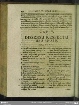 Cap. V. De Dissensu Respectu Juris Ad Rem