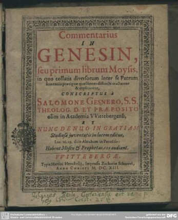 Commentarius in Genesin