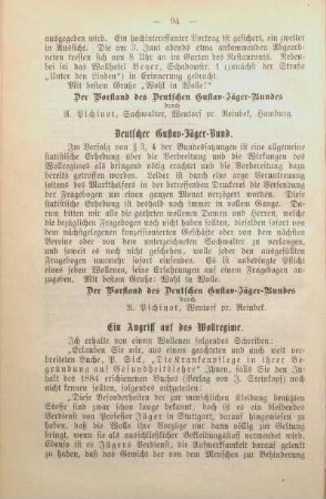 Ein Angriff auf das Wollregime.