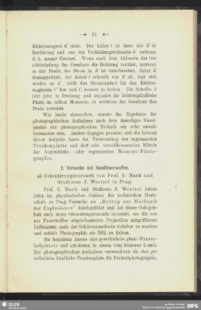 2. Versuche mit Handfeuerwaffen