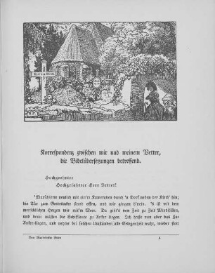 Korrespondenz zwischen mir und meinem Vetter, die Bibelübersetzungen betreffend.