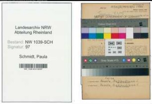Entnazifizierung Paula Schmidt , geb. 23.05.1899 ()