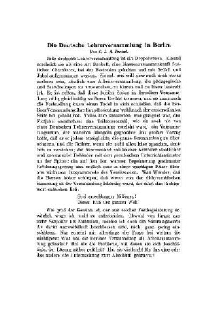 Die Deutsche Lehrerversammlung in Berlin
