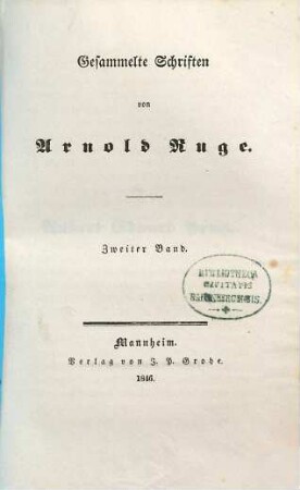 Gesammelte Schriften, 2. [Ueber die gegenwärtige Poesie, Kunst und Literatur]