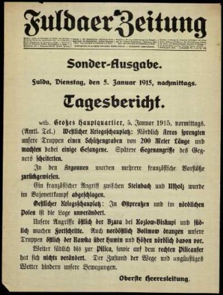 Ausgabe vom Dienstag, den 05. Januar 1915.