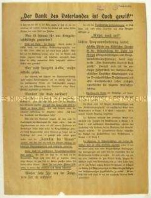 Flugblatt der Deutschvölkischen Freiheitspartei zur Rentenpolitik und Aufruf zur Reichstagswahl am 4. Mai 1924