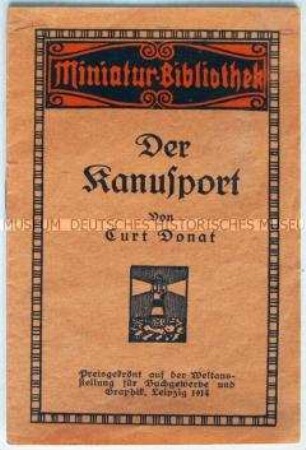 Kommunistische Tarnschrift mit einem Aufsatz von Georgi Dimitroff zur Kriegsvorbereitung der Nazis im Umschlag einer Anleitung für den Kanusport