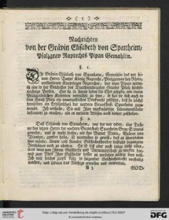 Nachrichten von der Grävin Elisabeth von Spanheim, Pfalzgrav Ruprechts Pipan Gemahlin.