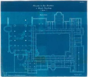 Benediktinerabtei St. Mauritius, Clerf (Clervaux): Grundriss des Erdgeschosses (Balken) 1:100