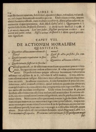 Caput VIII. De Actionum Moralium Quantitate.