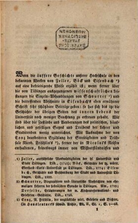 Geschichtliche Nachweisungen über die Sitten und das Betragen der Tübinger Studirenden während des 16. Jahrhunderts