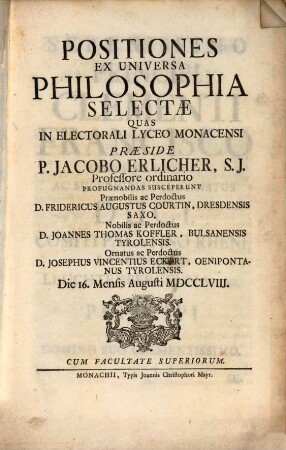 Positiones Ex Universa Philosophia Selectae
