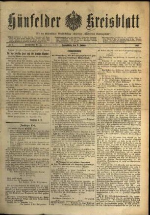 Ausgabe vom Samstag, den 02. Januar 1915.