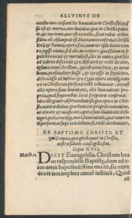 De Baptismo Christi ... Caput XVII.