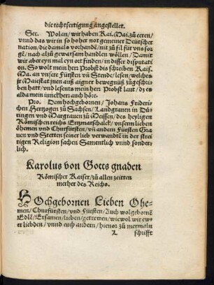 Karolus von Gotts gnaden Römischer Kaiser/ zu allen zeitten merher des Reichs.