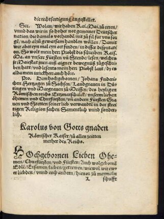 Karolus von Gotts gnaden Römischer Kaiser/ zu allen zeitten merher des Reichs.