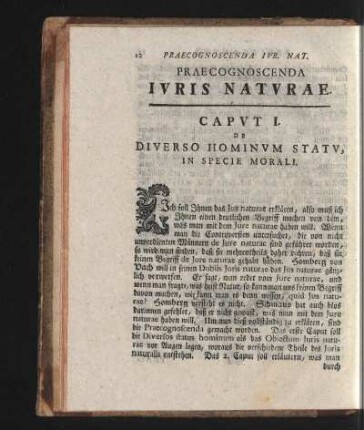 Caput I. De Diverso Hominum Statu, In Specie Morali