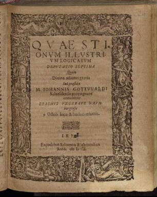 Quaestionum Illustrium Logicarum Disputatio Septima