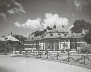 Schloss Pillnitz, Bergpalais, Hofseite, Ansicht von Südwesten, um 1930