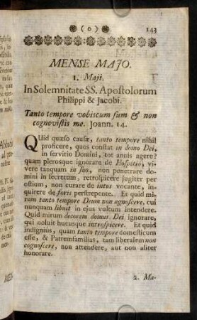 143-167, Mense Majo