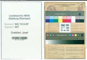 Entnazifizierung Josef Duebbert , geb. 15.05.1898 (Kaufmaennischer Angestellter)