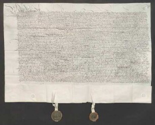 Erblehnrevers des Hans Crust, Martin Ziegler, Claus Mentzig, Hans Ziegler, Katharina Gopfrich und Jakob Crust gegenüber dem Domkapitel zu Speyer über Güter zu Bauerbach.