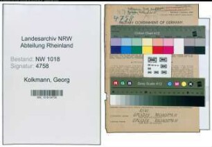 Entnazifizierung Georg Kolkmann , geb. 07.02.1891 (Vertreter)