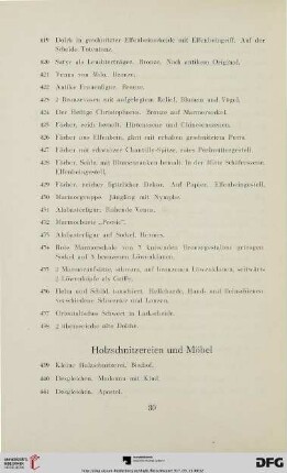 Holzschnitzereien und Möbel (Nr.439-458)